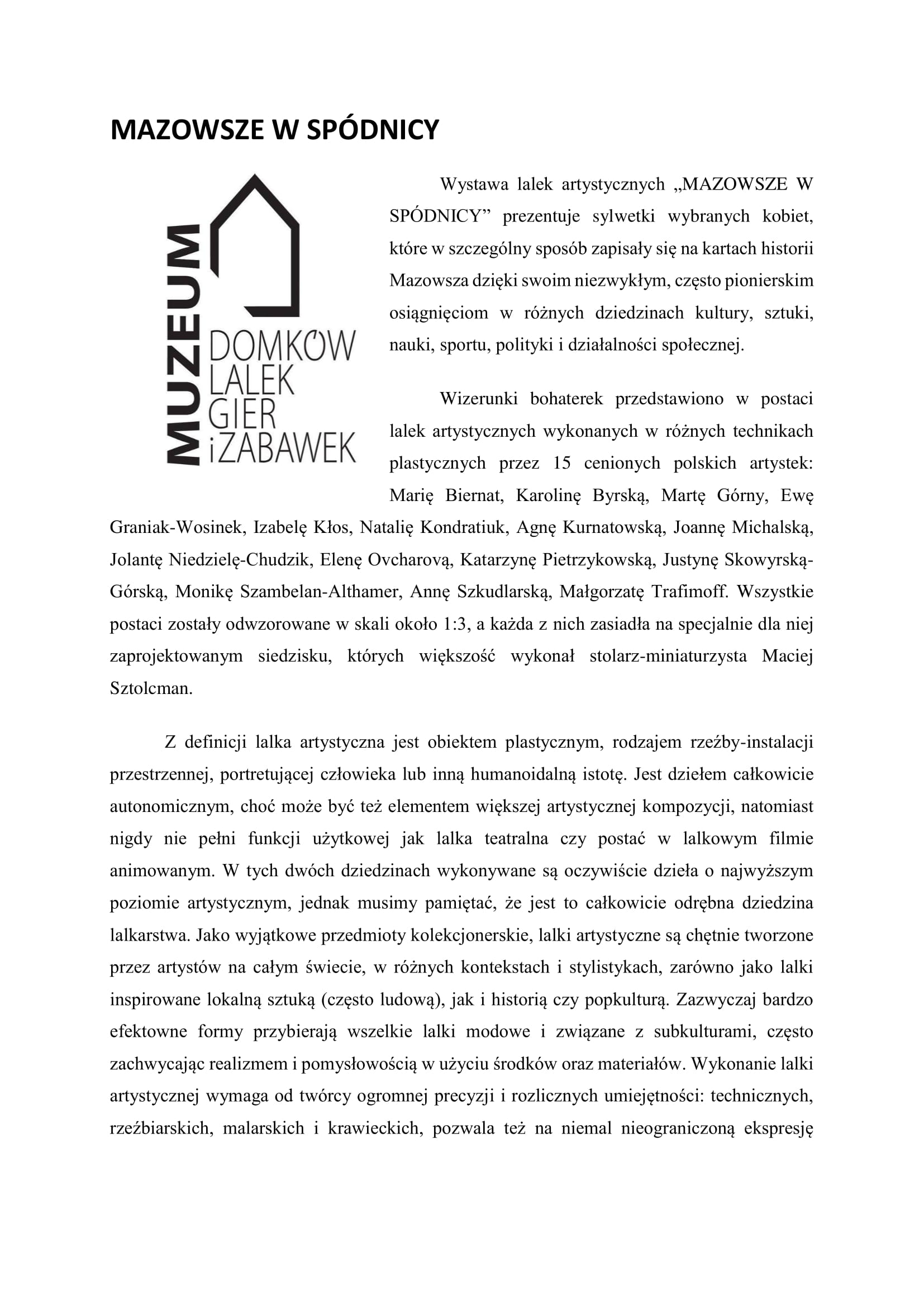 Scenariusz wystawy MAZOWSZE W SPÓDNICY II WERSJA 01