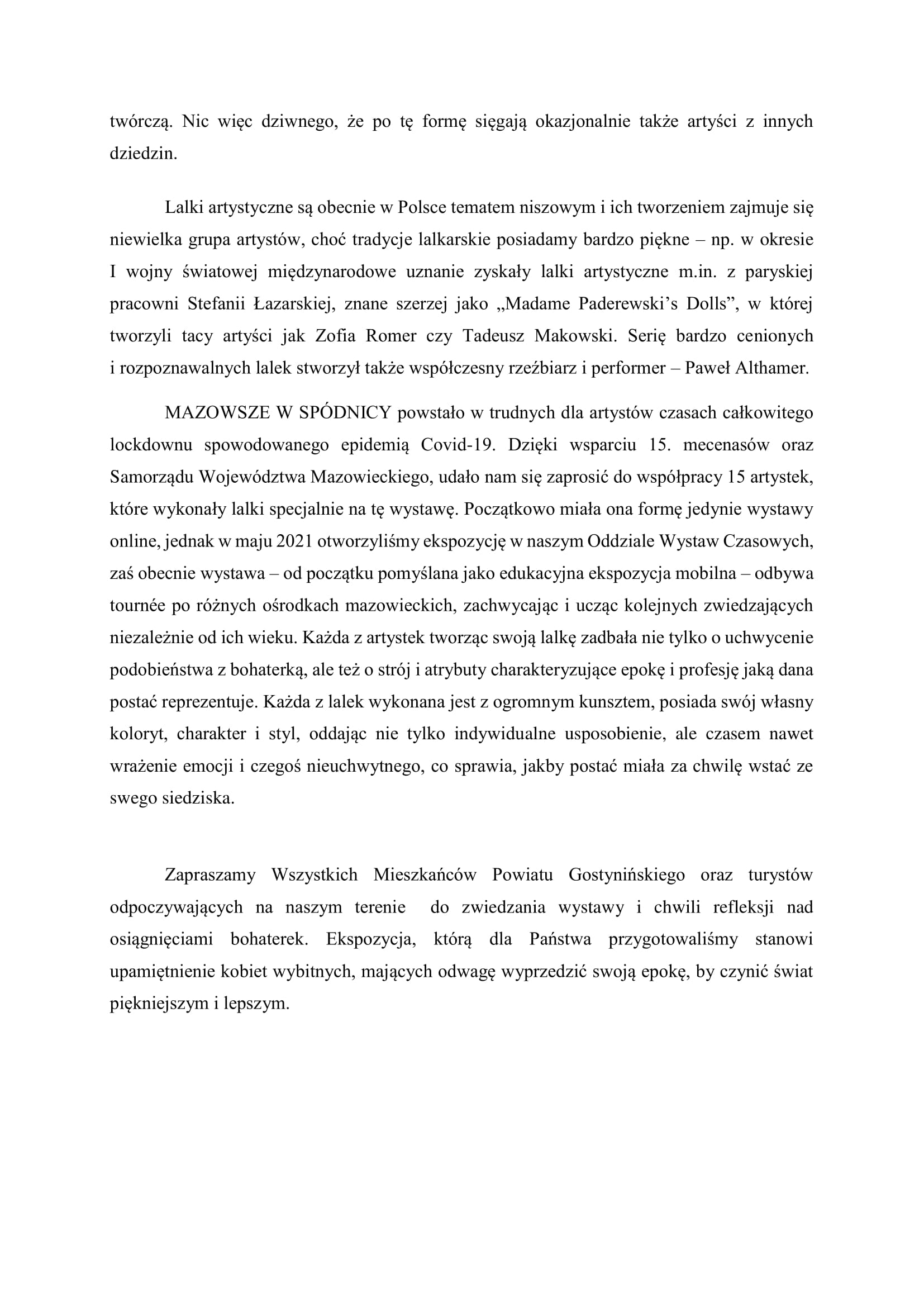 Scenariusz wystawy MAZOWSZE W SPÓDNICY II WERSJA 02