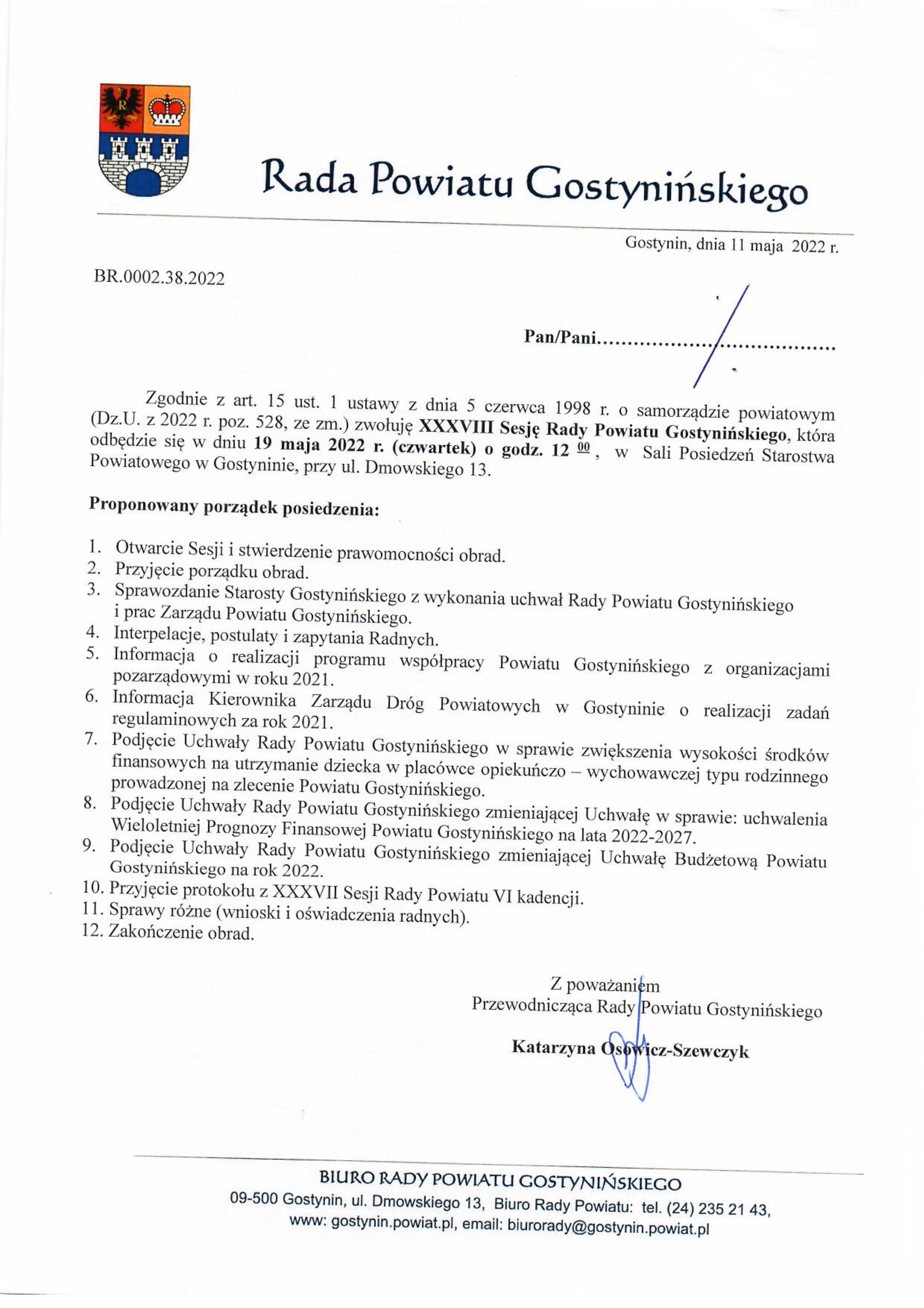 porządek obrad1